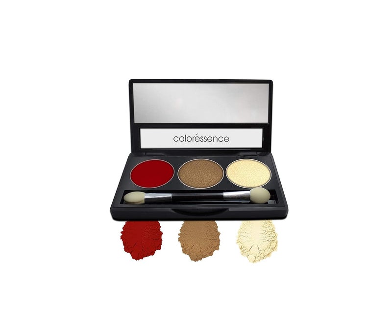 COLORESSENCE Satin Eye Shades Pearl Pigment Smooth Formula Eyeshadow Makeup Palatte Be Bride With FREE Eyebrow Styler 2 In 1 Black - Image 2