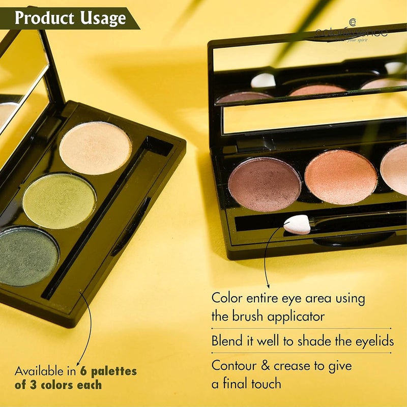 COLORESSENCE Satin Eye Shades Pearl Pigment Smooth Formula Eyeshadow Makeup Palatte Be Bride With FREE Eyebrow Styler 2 In 1 Black - Image 5