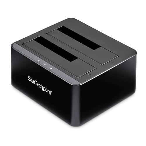 StarTech.com Dual-Bay USB 3.0 to SATA Hard Drive Docking Station, USB Hard Drive Dock, External 2.5/3.5" SATA I/II/III, SSD/HDD Docking Station, Hot-Swap Hard Drive Bays, Top-Loading (SDOCK2U33V) - Image 1