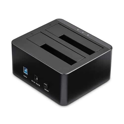 StarTech.com Dual-Bay USB 3.0 to SATA Hard Drive Docking Station, USB Hard Drive Dock, External 2.5/3.5" SATA I/II/III, SSD/HDD Docking Station, Hot-Swap Hard Drive Bays, Top-Loading (SDOCK2U33V) - Image 2