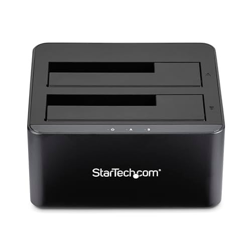 StarTech.com Dual-Bay USB 3.0 to SATA Hard Drive Docking Station, USB Hard Drive Dock, External 2.5/3.5" SATA I/II/III, SSD/HDD Docking Station, Hot-Swap Hard Drive Bays, Top-Loading (SDOCK2U33V) - Image 3
