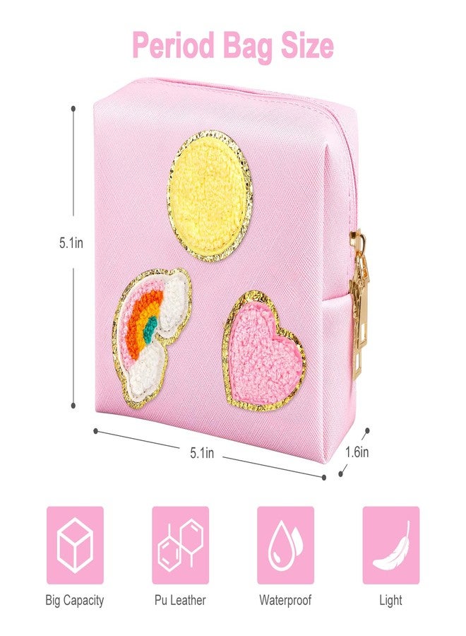 airogym Period Bag for Women, Sanitary Napkin Storage Bag, Functional PU Leather Sanitary Pad Bags for Panty Liners, Tampons, Menstrual Cup Pouches, Sanitary Pads Organizer with Zipper - Image 2