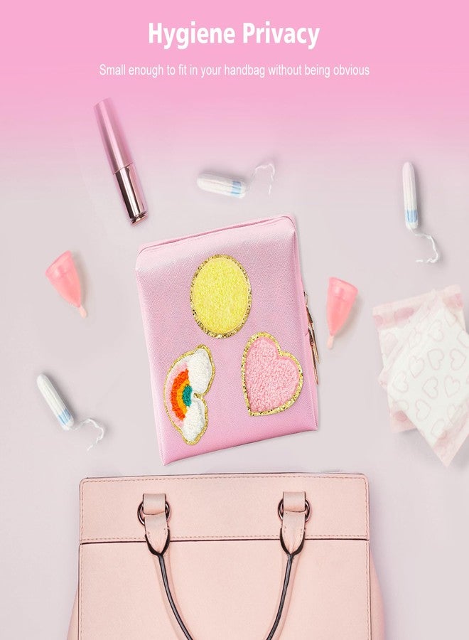 airogym Period Bag for Women, Sanitary Napkin Storage Bag, Functional PU Leather Sanitary Pad Bags for Panty Liners, Tampons, Menstrual Cup Pouches, Sanitary Pads Organizer with Zipper - Image 5
