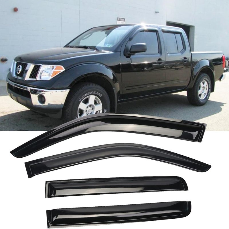 Puermto Original Side Window Wind Deflector Set for 2005-2020 Nissan Frontier Crew Cab - Image 1