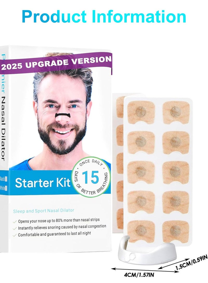 هيروكس شرائط الأنف، شرائط الأنف المغناطيسية للتنفس، مضادة للشخير، لاصقة أنف آمنة وفعالة، تنفس أفضل، لون أبيض - Image 4