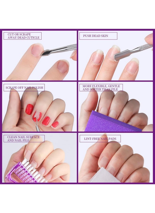 Teenitor - Teenitor Nail Files and Buffers, Cuticle Remover, Nail Care Kit, Nail File, Cuticle Softener, Cuticle Oil, Cuticle Pusher, Cuticle Peeler Scraper, Cuticle Remover Liquid, Nail File Kit Lavender - Image 1