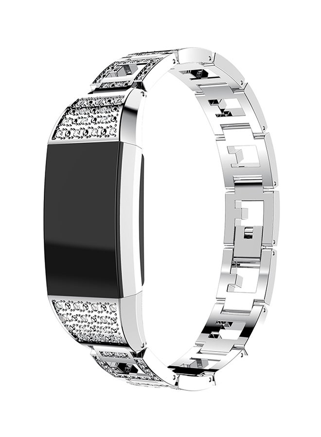 ISank Replacement Watch Bracelet For Fitbit Charge 2 Silver - Image 4