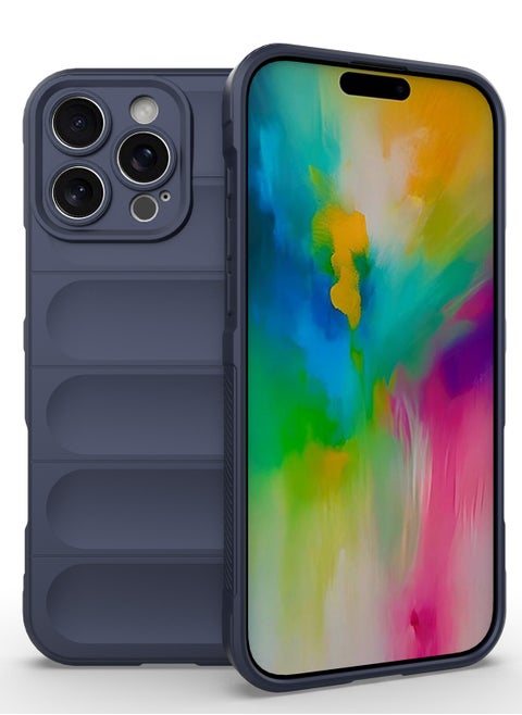 Phone case cover Magic Shield TPU + Silicone Shockproof Phone Case For Iphone 16 Pro Max (Dark Blue)