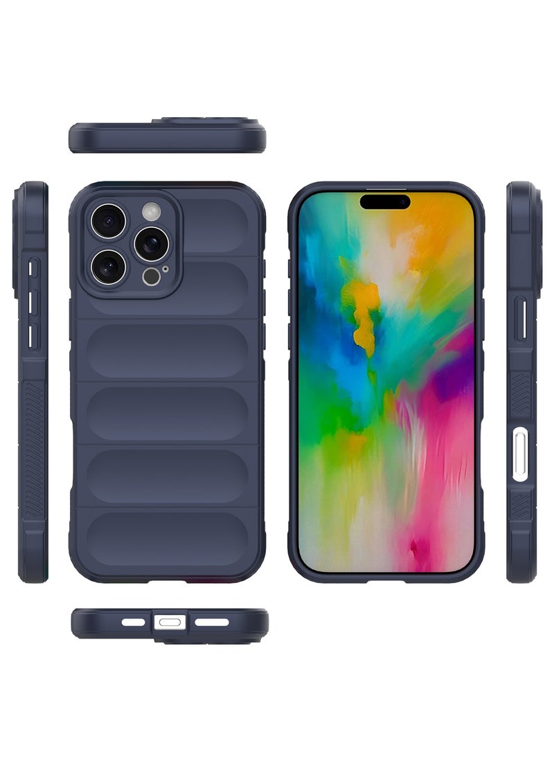Generic - Phone case cover Magic Shield TPU + Silicone Shockproof Phone Case For Iphone 16 Pro Max (Dark Blue) - Image 1