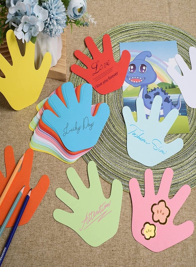 MixTeach 360 Pcs Hand Cutouts Paper Hand Shape Cut-Outs Assorted Color Handprint Shape Cutout Blank Creative Paper Cutouts for Kids DIY Craft Art Project Home School Classroom Decorations Bulletin Board Decor - Image 5