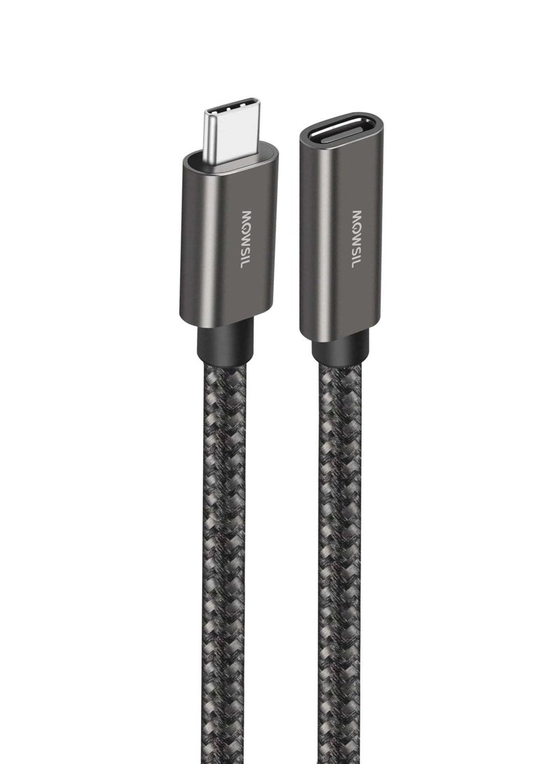 MOWSIL كابل تمديد USB-C من موصل 1.5 متر، USB 3.2 Gen2 مضفر، 10Gbps بيانات، 60W PD - Image 1