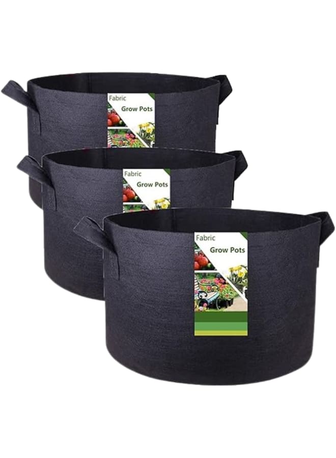 Meridian 3-Pack 30 Gallon Thickened Plant Grow Bags Big (24x16 inch) Reusable Fabric Plant Pots for Tomato,Potato Planter,Flower Pot,Herbs Veggies Plant Bags,Barrel Planter,Yard Waste Bags,Leaf Bags - Image 1