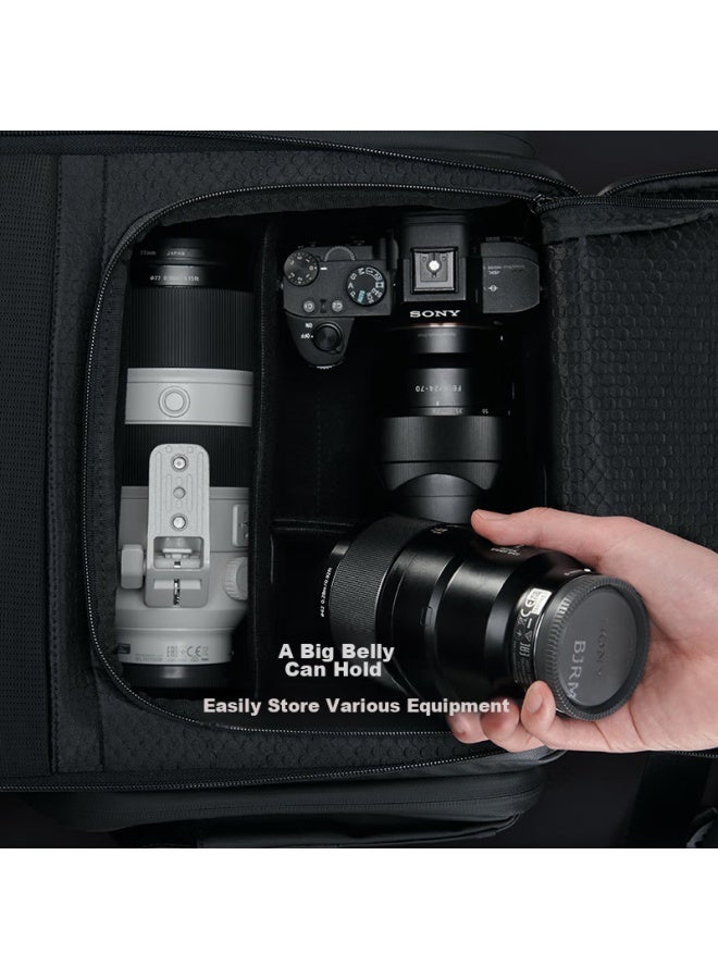 Vsgo 20l Outdoor Professional Casual Photography Black Kite Commuter Camera Bag, Waterproof Durable Large Capacity Equipment Storage Backpack - Image 4