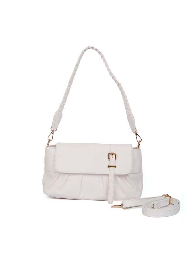 Premoda - Fancy Faux Leather Bag With Chain & Braided Adjustable Strap - Image 1