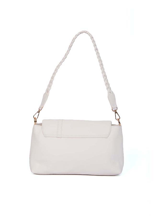 Premoda - Fancy Faux Leather Bag With Chain & Braided Adjustable Strap - Image 1