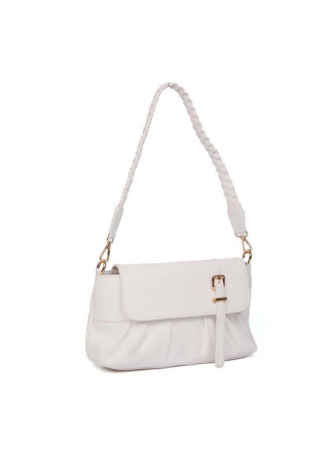 Premoda - Fancy Faux Leather Bag With Chain & Braided Adjustable Strap - Image 1