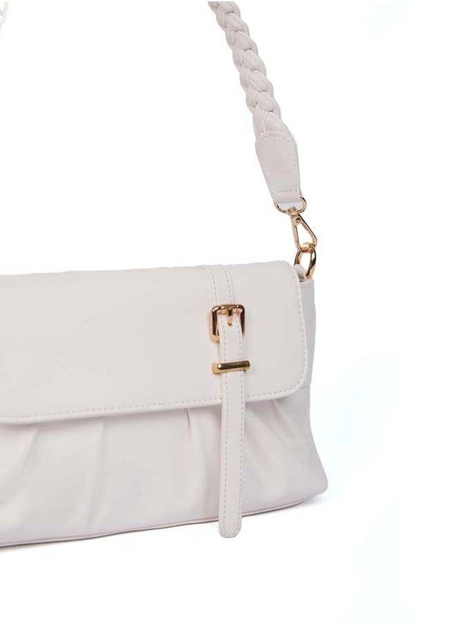 Premoda - Fancy Faux Leather Bag With Chain & Braided Adjustable Strap - Image 1