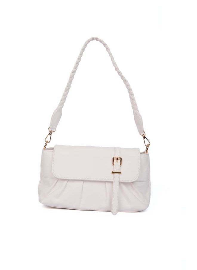 Premoda - Fancy Faux Leather Bag With Chain & Braided Adjustable Strap - Image 1