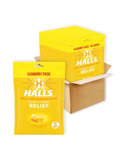 Halls HALLS Relief Honey Lemon Cough Drops, Economy Pack, 12 Packs of 80 Drop Bags (960 Total Drops) 