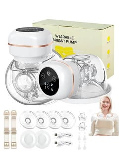 Riolio Pack Of 2 Wearable Breast Pump Hands Free, Great Suction for Electric Breast Pump, No Milk Leakage Portable Breast Pump, Low Noise&Pain Free, LCD Display, 3 Modes&9 Levels, 19+22+26mm Flanges  - Image 1