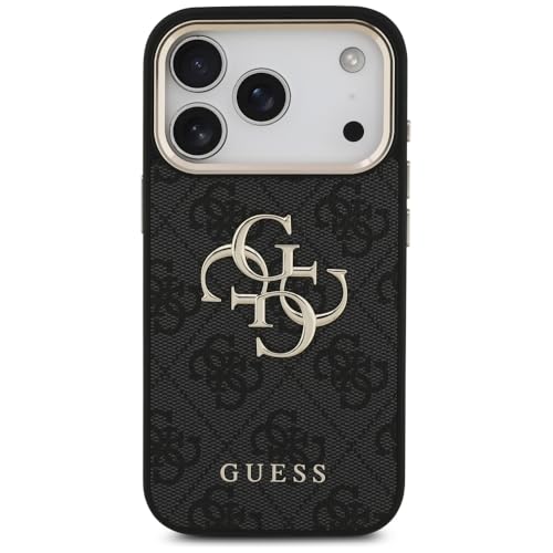 CG MOBILE Guess [Official Licensed] Protective Case Designed for iPhone 17 Pro | 4G Pu Leather Case with Big 4G & Classic Logo & Gold Metal Camera Frame -Black - Image 3