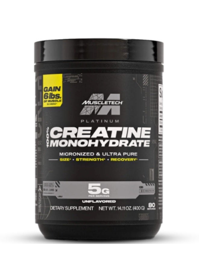 MuscleTech Platinum 100% Creatine 80 servings unflavored 400 G - Image 1