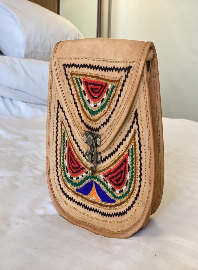 Craftonus India Hand Bags Medium Size For Women Stylish Hand embroidery | Leather Bag Inside Is Canvas Material 4 - Image 3