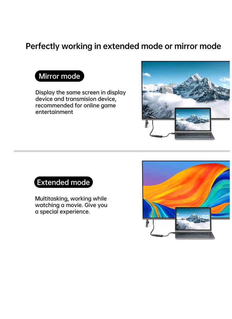 Excefore - USB 3.0 to HDMI Adapter, USB 3.0 to HDMI Male to Female Adapter, for PC Laptop Monitor Projector Desktop TV, Support Mac OS, Windows 10/8.1/8/7 (Unidirectional) - Image 1