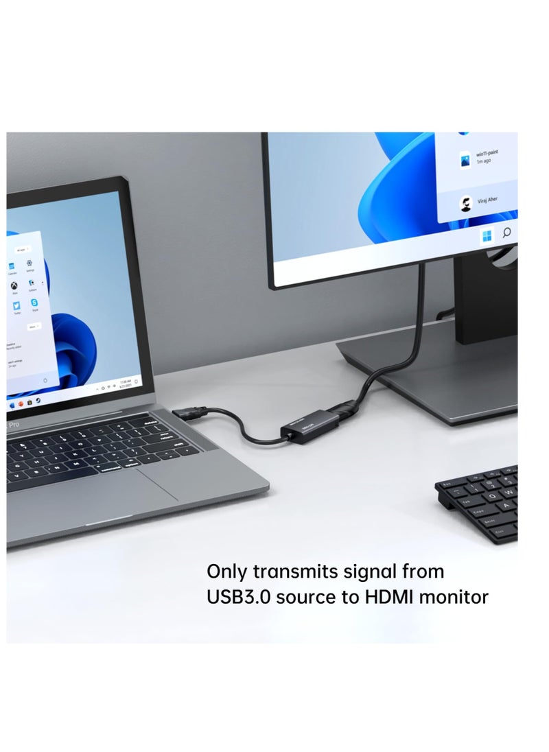 Excefore - USB 3.0 to HDMI Adapter, USB 3.0 to HDMI Male to Female Adapter, for PC Laptop Monitor Projector Desktop TV, Support Mac OS, Windows 10/8.1/8/7 (Unidirectional) - Image 1