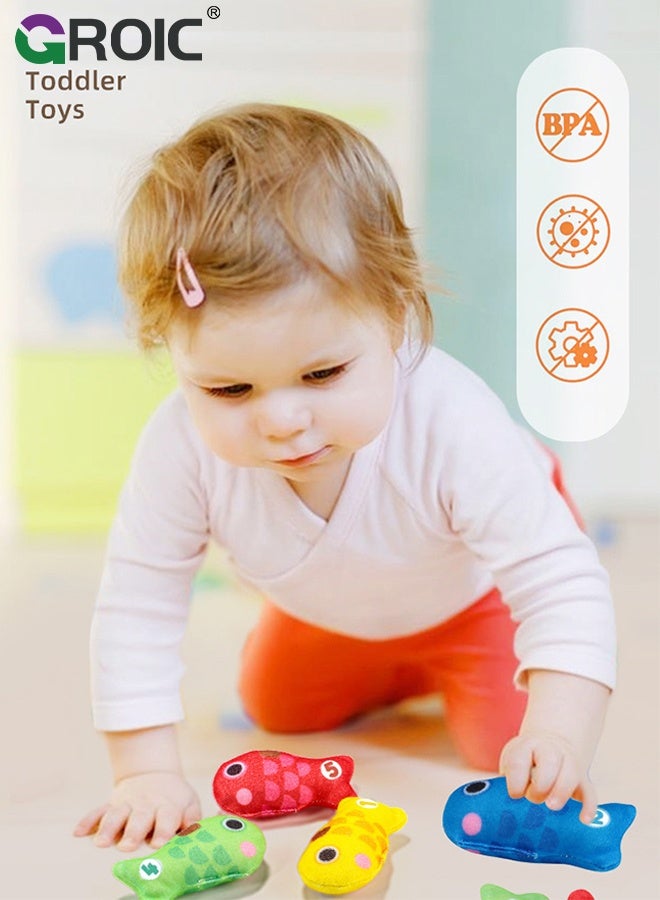 GROIC Baby's Sensory Toy First Fishing Toy Set,Count Learning Montessori Toys,Educational Learning Toys Stacking Cups Number Counting, Color Sorting for Baby - Image 5