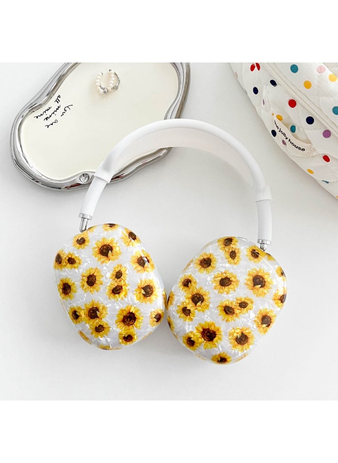 Generic - For Apple AirPods Max Protective Cover For Apple Headset Apm Protective Shell Earmuffs-Color:Purple Flower Shell Pattern - Image 1