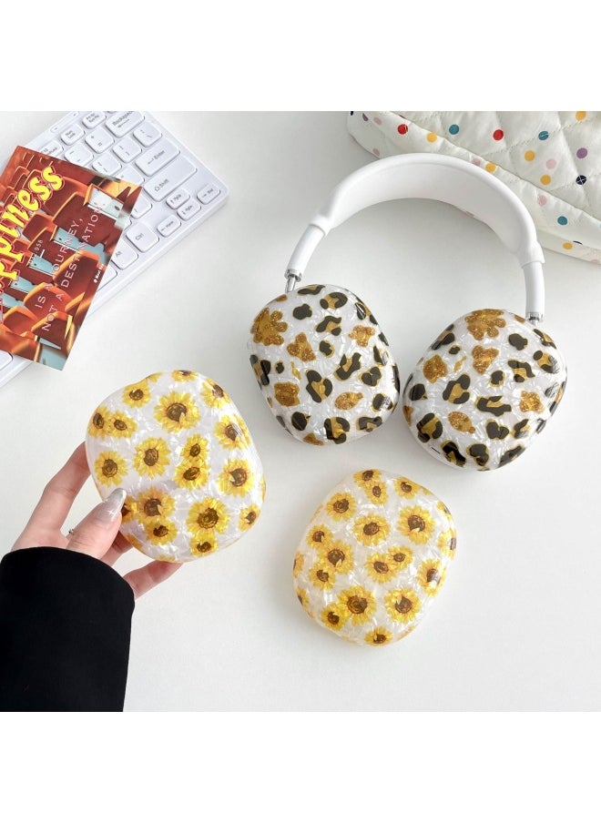 Generic - For Apple AirPods Max Protective Cover For Apple Headset Apm Protective Shell Earmuffs-Color:Purple Flower Shell Pattern - Image 1