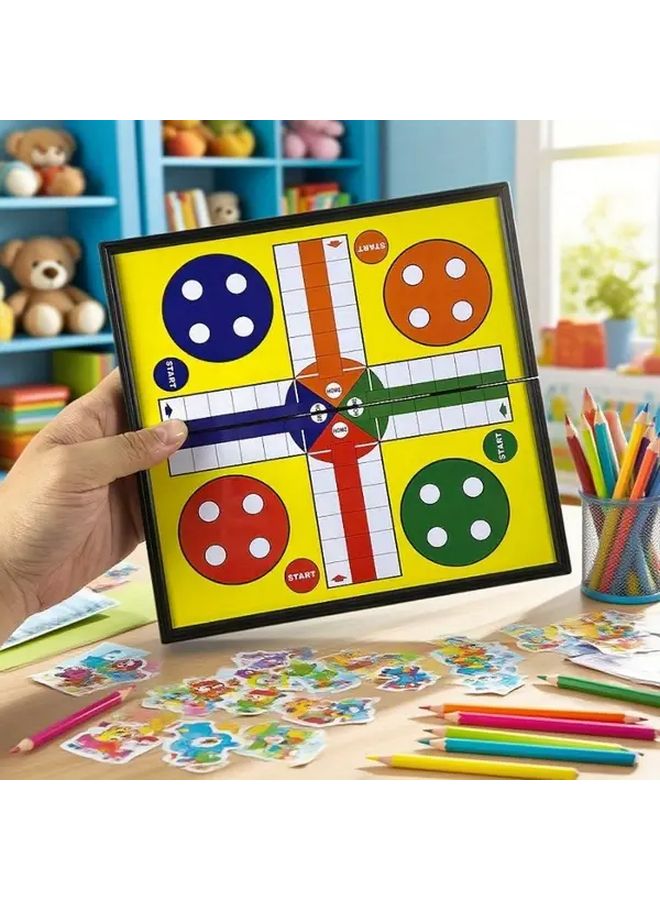 مجموعة لودو محمولة مع نردين ولوح قابل للطي للسفر والتجمعات العائلية - Image 3