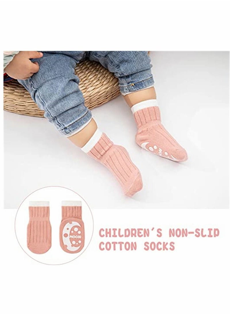 SYOSI Baby Socks, Non-Slip Grip Socks, Newborn Anti-Slip Crew Socks, Girls Soft Comfortable First Walking Shoe Socks, Boys Breathable Cute Animal Floor Socks 0-5 Years Old, 5 Pack  - Image 4