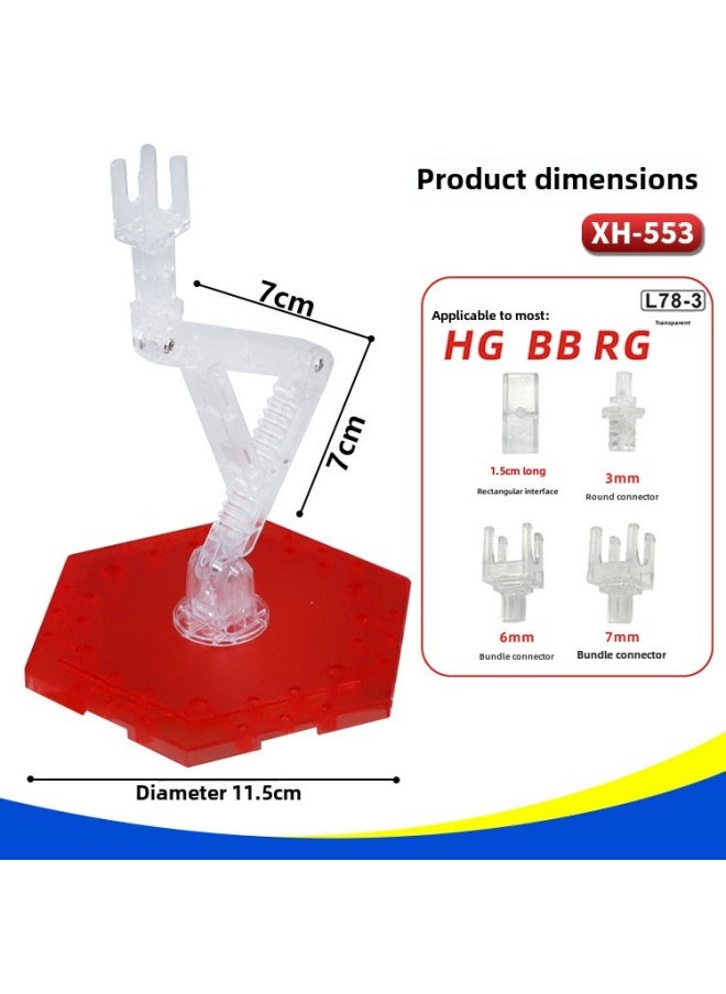 Generic - 1/144HG RG BB Hand-made Gundam Model Doll Assembled Bracket Display Platform Base Support Frame-Color:XH-554: Transparent Bracket - Image 1