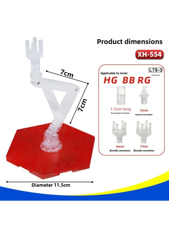 Generic - 1/144HG RG BB Hand-made Gundam Model Doll Assembled Bracket Display Platform Base Support Frame-Color:XH-554: Transparent Bracket - Image 1