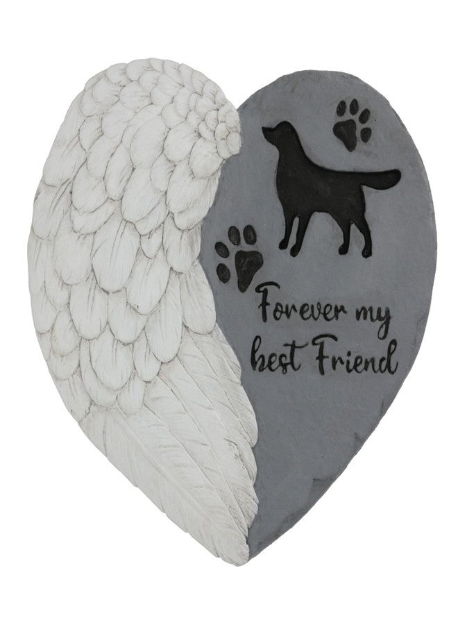 Landoraloria Dog Memorial Stone 10” Heart with Wings Outdoor Pet Grave Marker Cement Garden Remembrance Stone Sympathy Gift for Loss of Dog Rainbow Bridge Design - Image 1