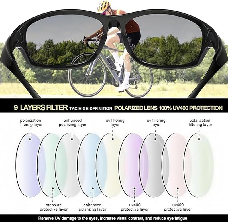 Joopin Men Women Sports Polarized Sunglasses UV Protection - Image 3