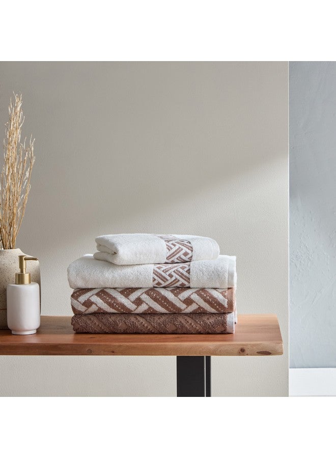 Home Box Opulence Serenity Turkish Cotton Jacquard Border Bath Towel 140 x 70 cm - Image 4