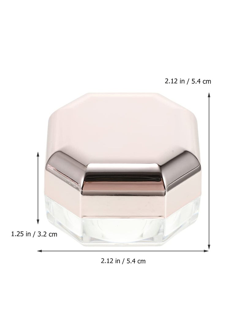 Loose Powder Container, Empty Reusable Plastic DIY Makeup Powder Case, Baby Powder Container Small Octagonal Box with Net Sifter and Lid, for Home and Travel 4pcs - Image 2