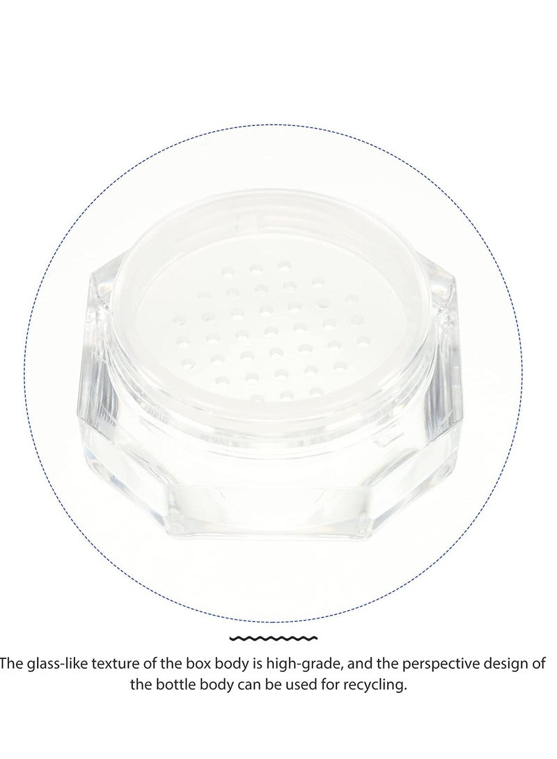 Loose Powder Container, Empty Reusable Plastic DIY Makeup Powder Case, Baby Powder Container Small Octagonal Box with Net Sifter and Lid, for Home and Travel 4pcs - Image 5