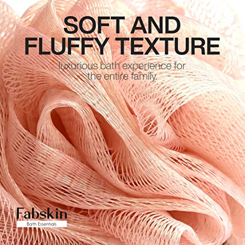 FABSKIN Loofah for Bathing | Bath Shower Sponge Scrubber Exfoliator for Women and Men | Body Wash Scrub | Bath Scrubber for Body (Peach) - Image 5