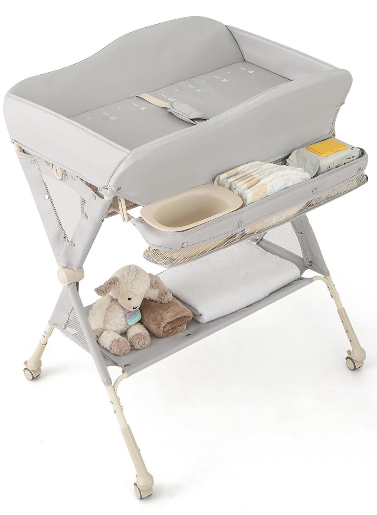Apexll Portable and Foldable Baby Changing Table with Wheels and ...