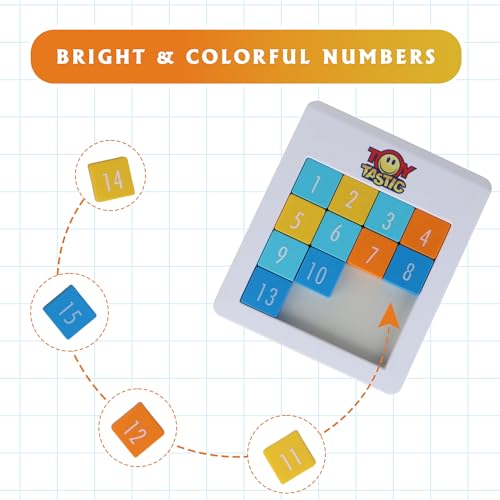 ToyTastic Number Sliding Magnetic Puzzle 4x4 | Toys for 5-10 Years Old Boys & Girls | 15-Blocks Brain Teaser Puzzle Game for Kids | Educational, Learning, Activity Toy for Return & Birthday Gifts - Image 2
