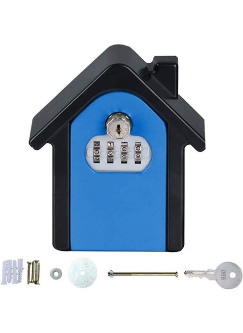New Wall Mount Key Storage Lock Box with Key and 4-Digit Password Access Emergency Unlock Weather Resistant Steel