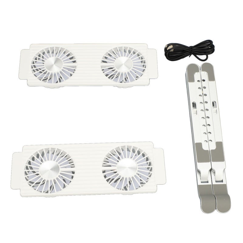 Laptop Cooling Stand Adjustable Aluminum Alloy Laptop Stand with 2 Cooling Fans - Ergonomic Design Portable Notebook Stand for Home Office - Image 1