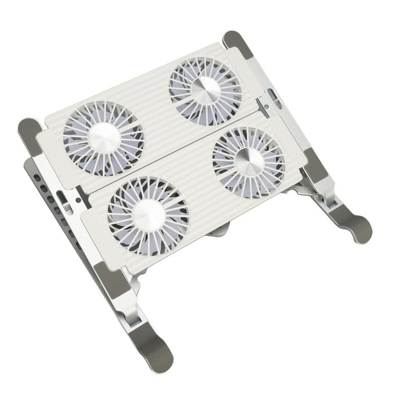 Laptop Cooling Stand Adjustable Aluminum Alloy Laptop Stand with 2 Cooling Fans - Ergonomic Design Portable Notebook Stand for Home Office - Image 2