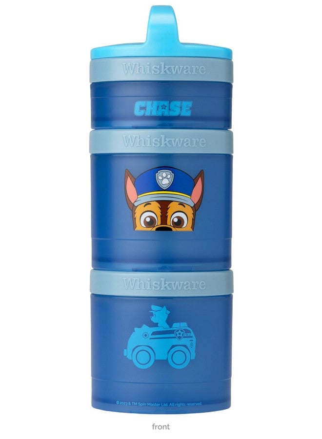 Whiskware Paw Patrol Stackable Snack Containers for Infants, Kids, and Toddlers, Durable Food Storage Containers for Daycare, Car, and Airplane Travel, Dishwasher Safe, Chase - Image 1