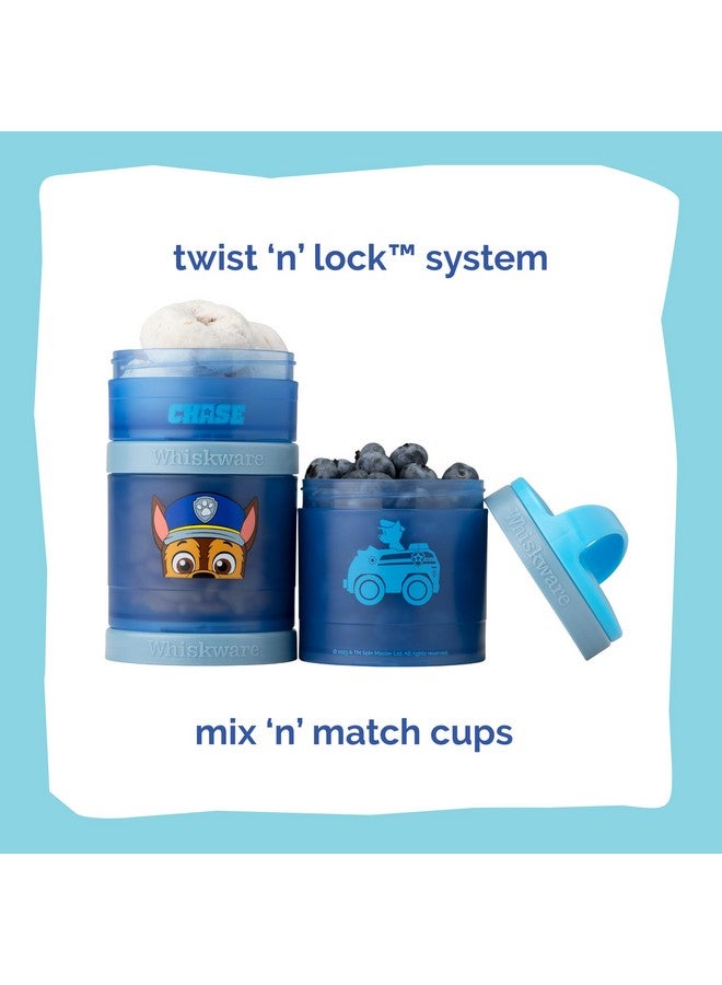 Whiskware Paw Patrol Stackable Snack Containers for Infants, Kids, and Toddlers, Durable Food Storage Containers for Daycare, Car, and Airplane Travel, Dishwasher Safe, Chase - Image 3