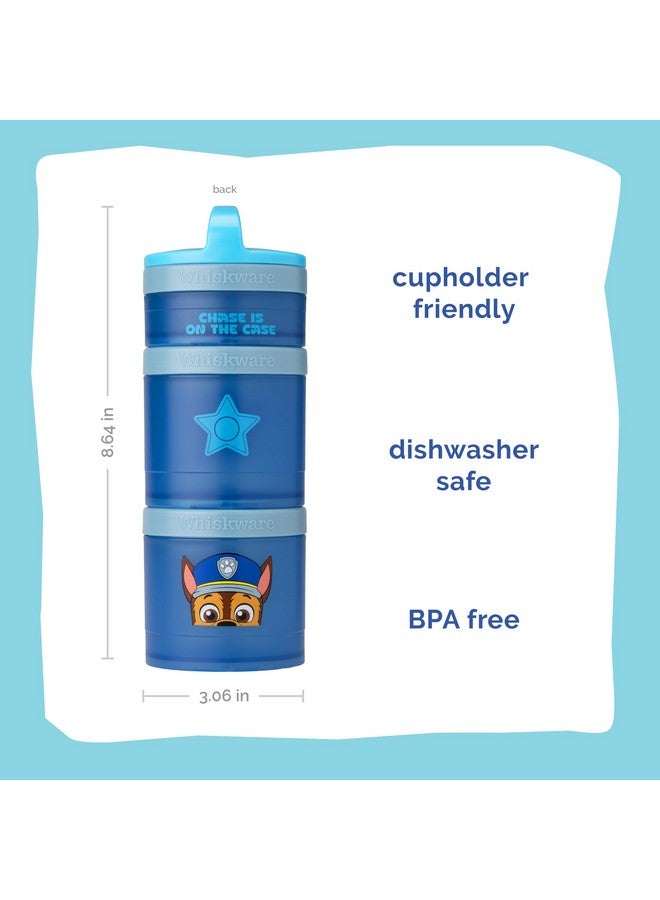 Whiskware Paw Patrol Stackable Snack Containers for Infants, Kids, and Toddlers, Durable Food Storage Containers for Daycare, Car, and Airplane Travel, Dishwasher Safe, Chase - Image 2